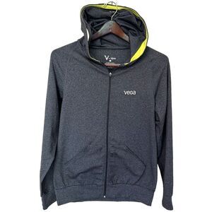 Vega by Tonic Warm-Up Full Zip Hoodie Mens Size Small Gray Stretch Long‎ Sleeve